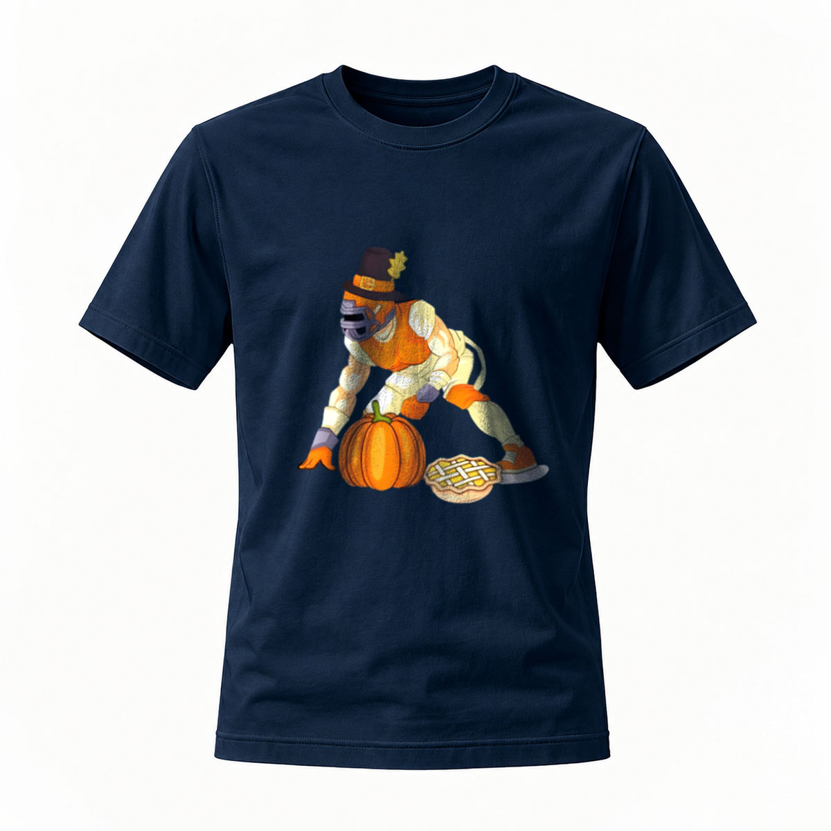 Pumpkin Pie Man Halloween T-Shirt Men's Funny Fall Gift - Image 7