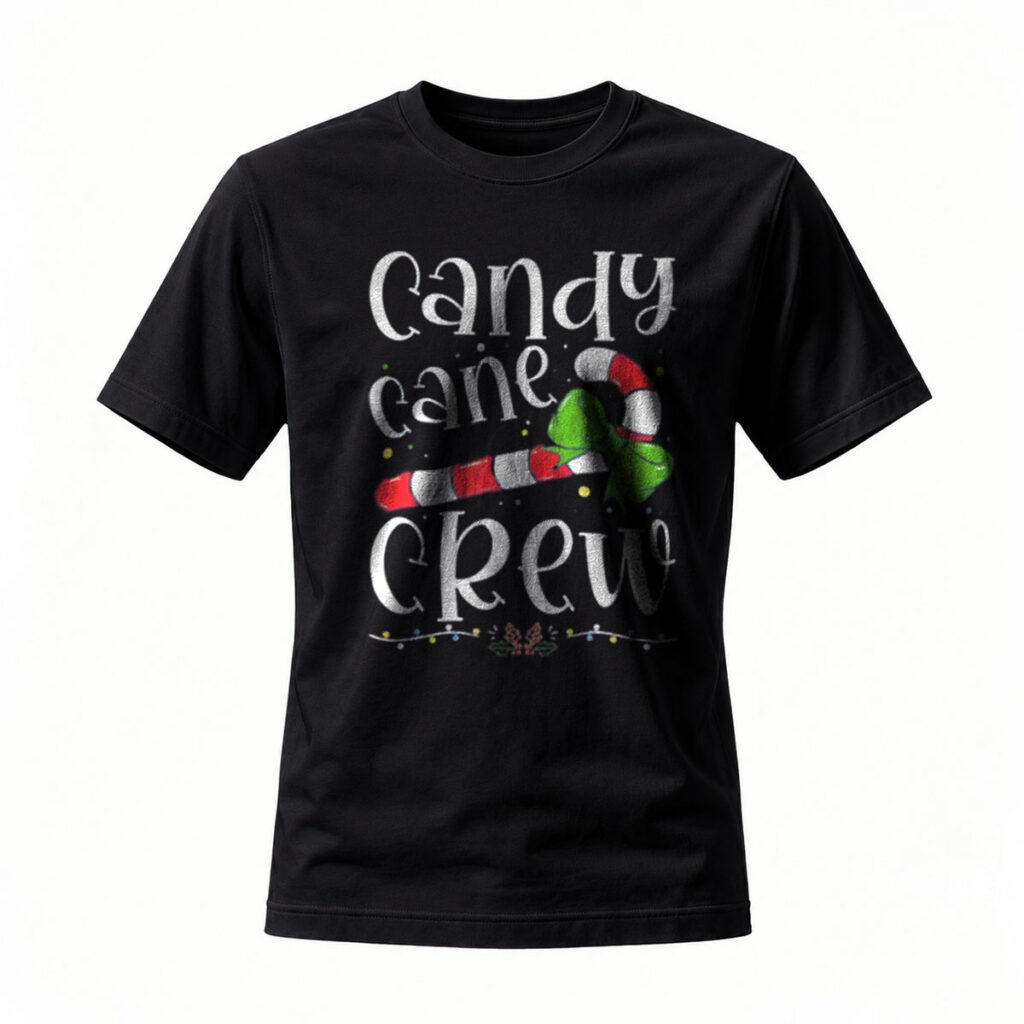 Candy Cane Crew Christmas T-Shirt Men Women Holiday Gift