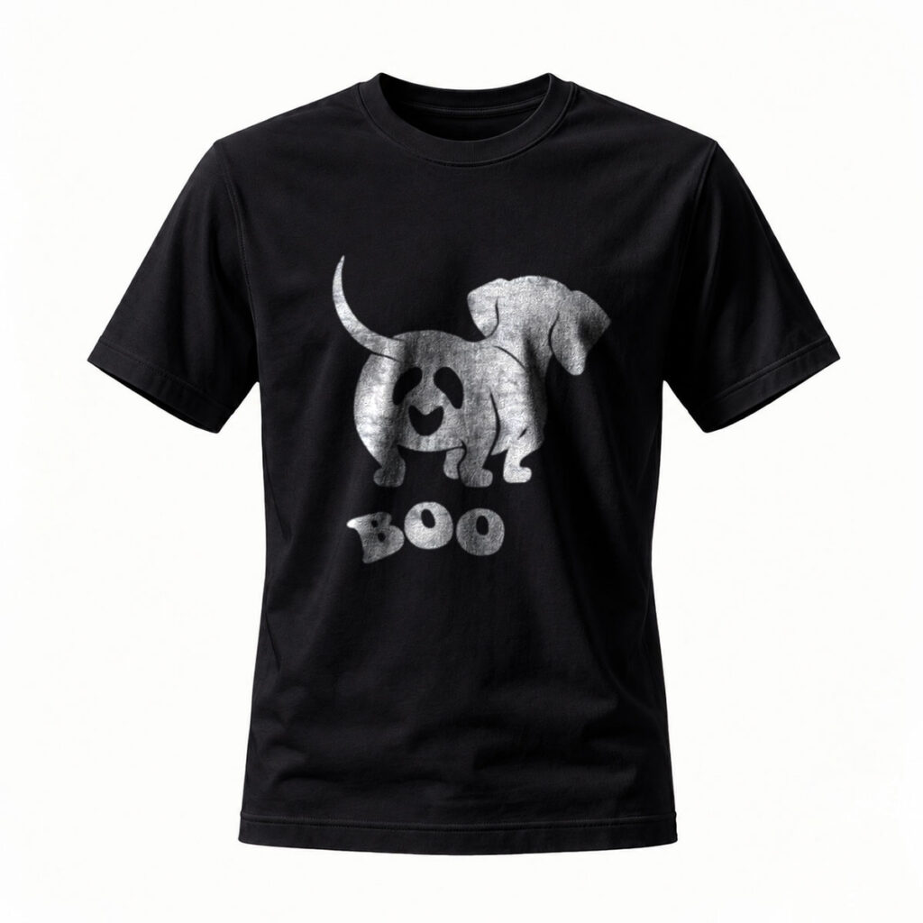 Boo Dachshund Dog Halloween T-Shirt Men Women Black Funny Gift