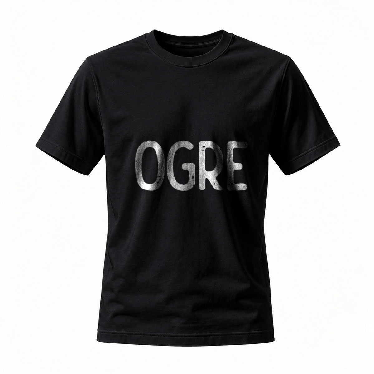 Ogre Print T-Shirt Men's Black Casual Graphic Tee