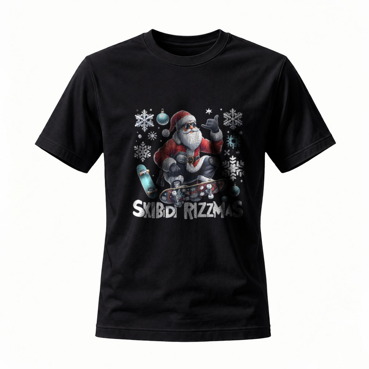 Skibidi Rizzmas Santa Skateboard Christmas T-Shirt Men's
