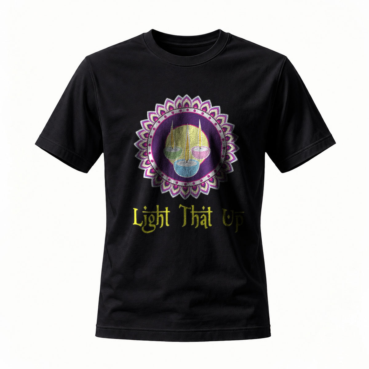 Light That Up Mandala T-Shirt Men's Women's Casual Wear