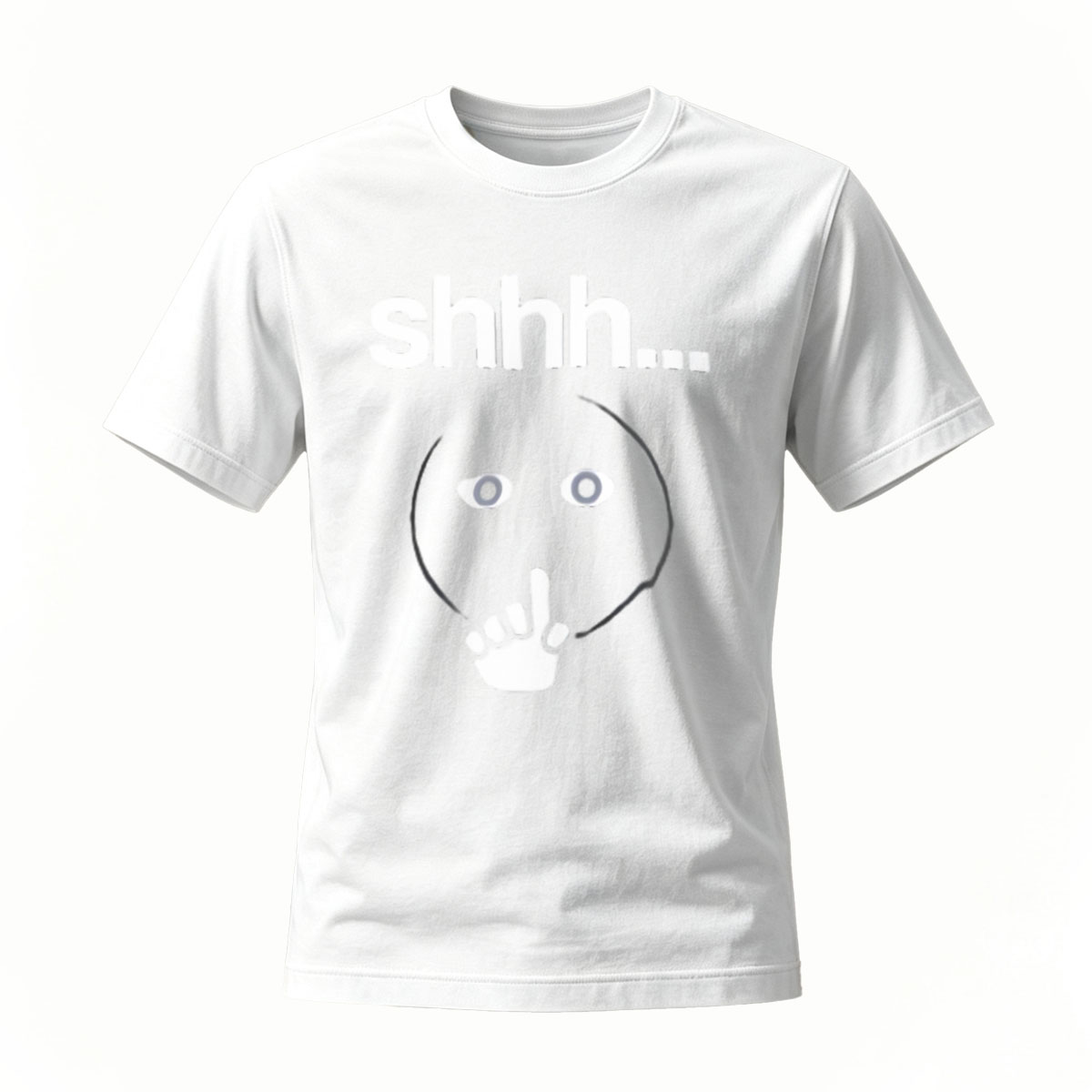 Shhh Quiet Face T-Shirt Men Women Funny Graphic Tee Gift - Image 2