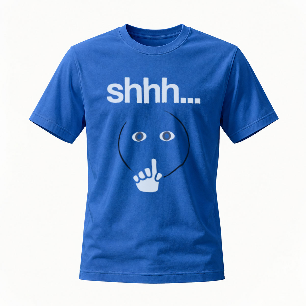 Shhh Quiet Face T-Shirt Men Women Funny Graphic Tee Gift - Image 4