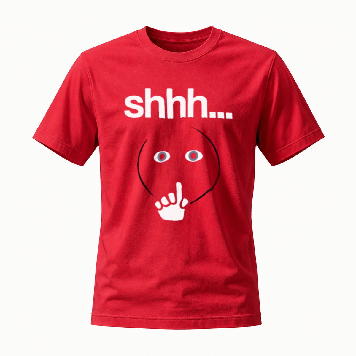 Shhh Quiet Face T-Shirt Men Women Funny Graphic Tee Gift - Image 5