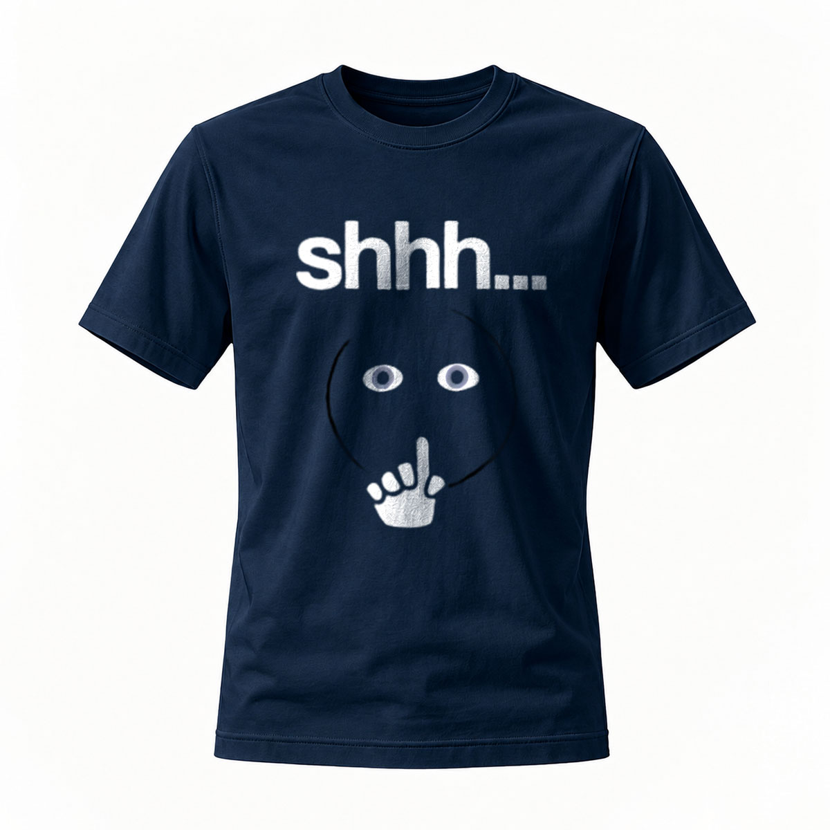 Shhh Quiet Face T-Shirt Men Women Funny Graphic Tee Gift - Image 7