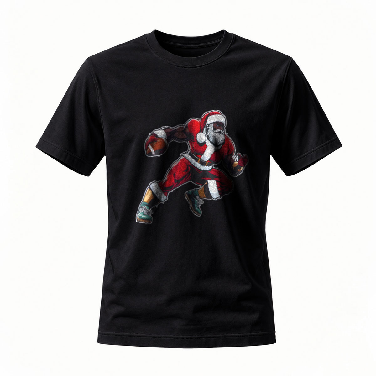 Santa Claus Football Player Men's T-Shirt Holiday Gift Wear