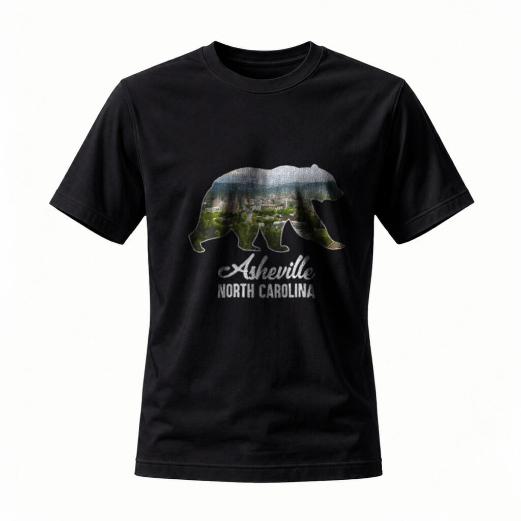 Asheville NC Bear Landscape T-Shirt Men's Women's Gift