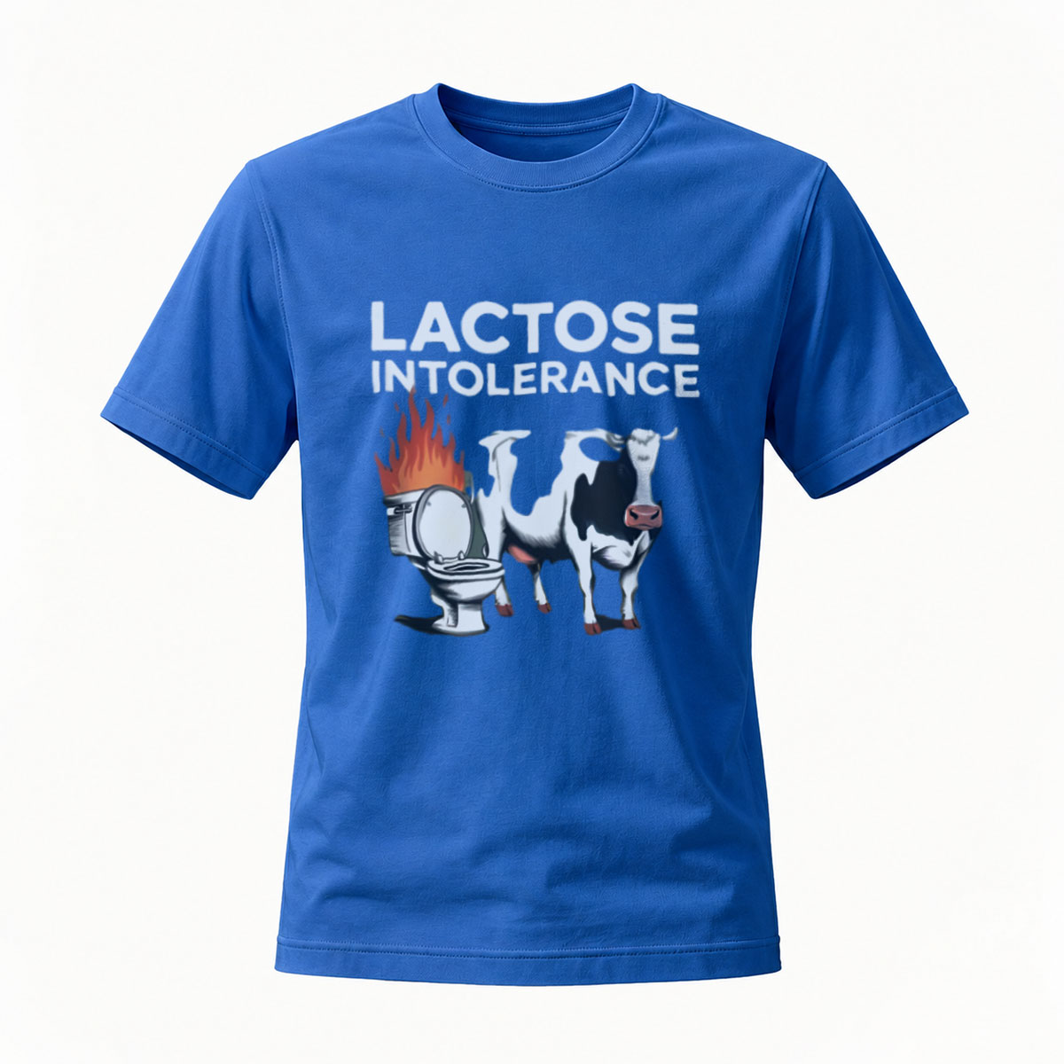 Lactose Intolerance Cow Toilet Fire Funny T-Shirt Men's - Image 4