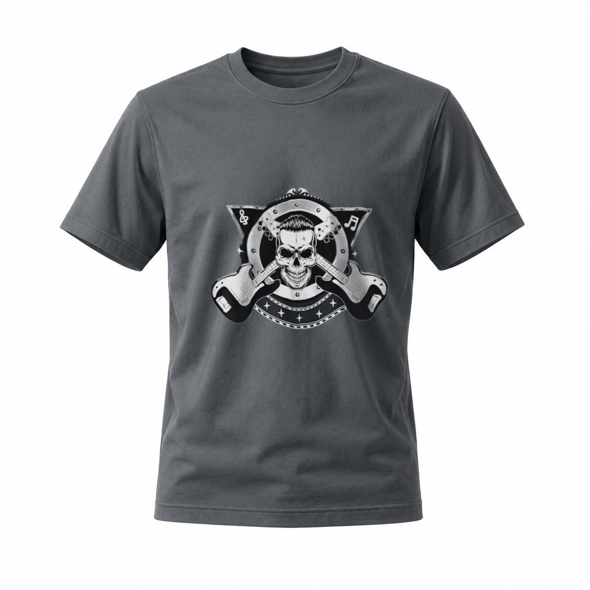 Men's Black T-Shirt Skull Pirate Crossbones Design - Image 6