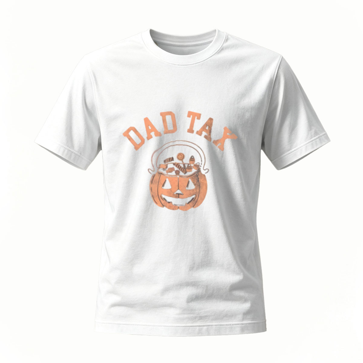 Dad Tax Halloween Pumpkin T-Shirt Men's Funny Costume Gift - Image 2
