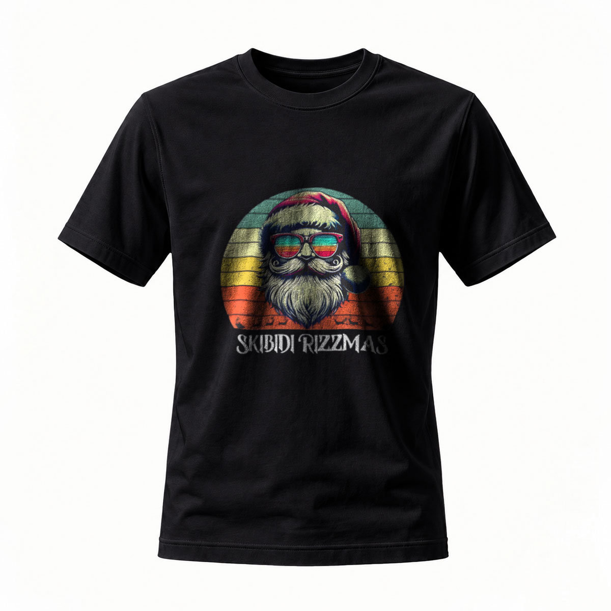 Skibidi Rizzmas Santa T-Shirt Men's Christmas Gift Fun Holiday Wear