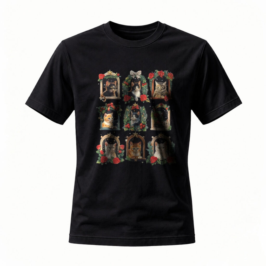 Cats in Frames Vintage Art Men's T-Shirt Gift for Cat Lovers