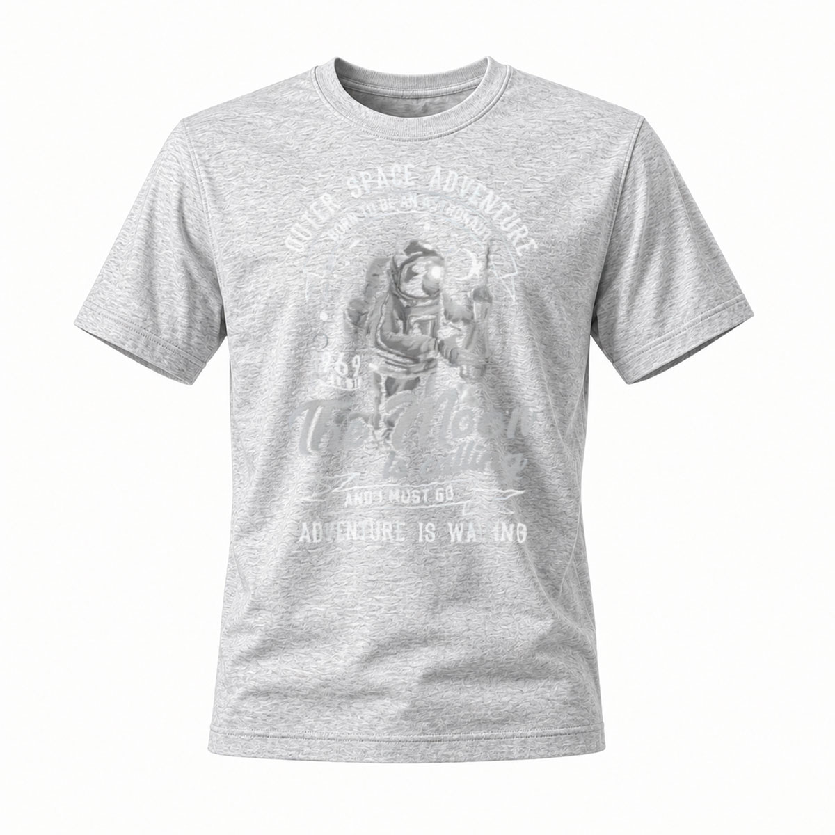 Men's Outer Space Adventure Astronaut T-Shirt Moon Calling 1969 - Image 3