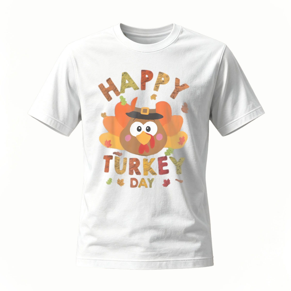 Happy Turkey Day Men's T-Shirt Thanksgiving Cartoon Turkey Design - Image 2