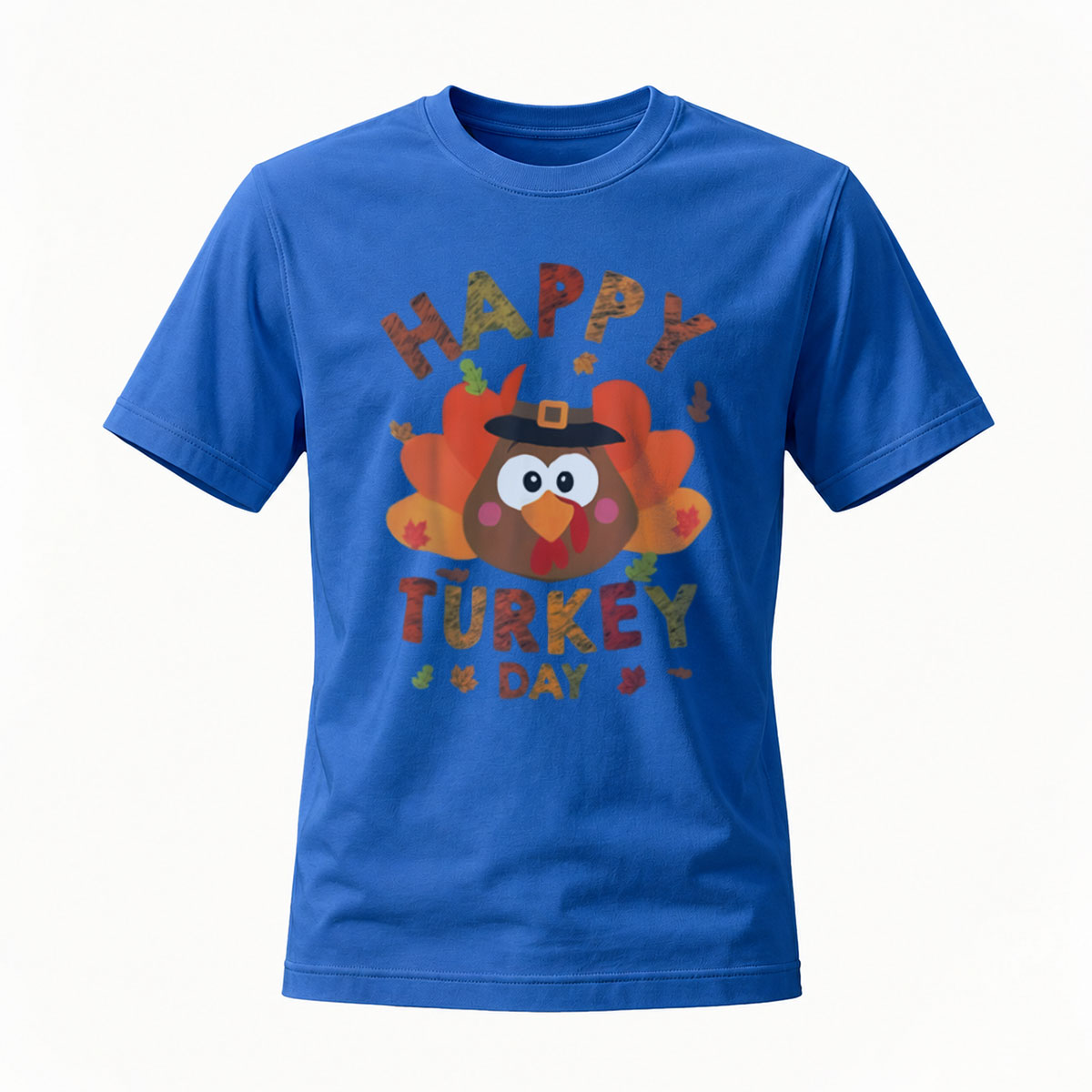 Happy Turkey Day Men's T-Shirt Thanksgiving Cartoon Turkey Design - Image 4