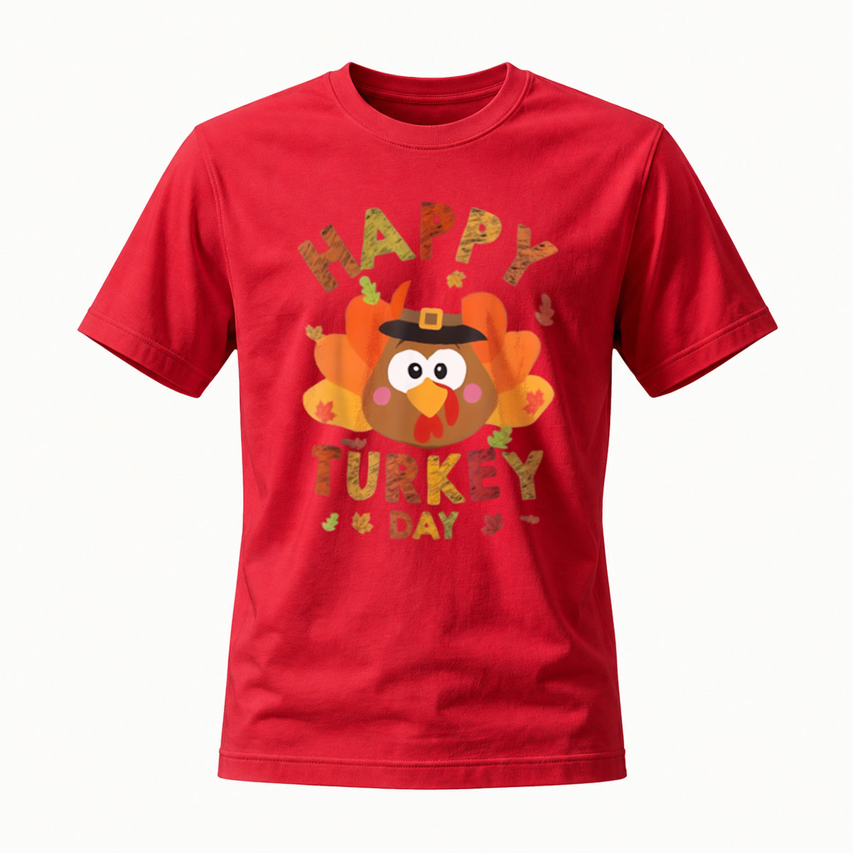 Happy Turkey Day Men's T-Shirt Thanksgiving Cartoon Turkey Design - Image 5