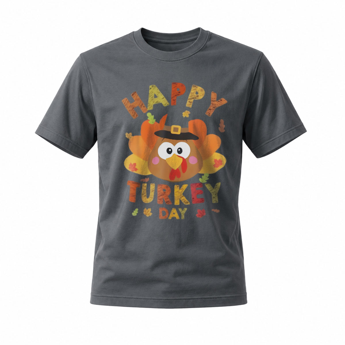 Happy Turkey Day Men's T-Shirt Thanksgiving Cartoon Turkey Design - Image 6