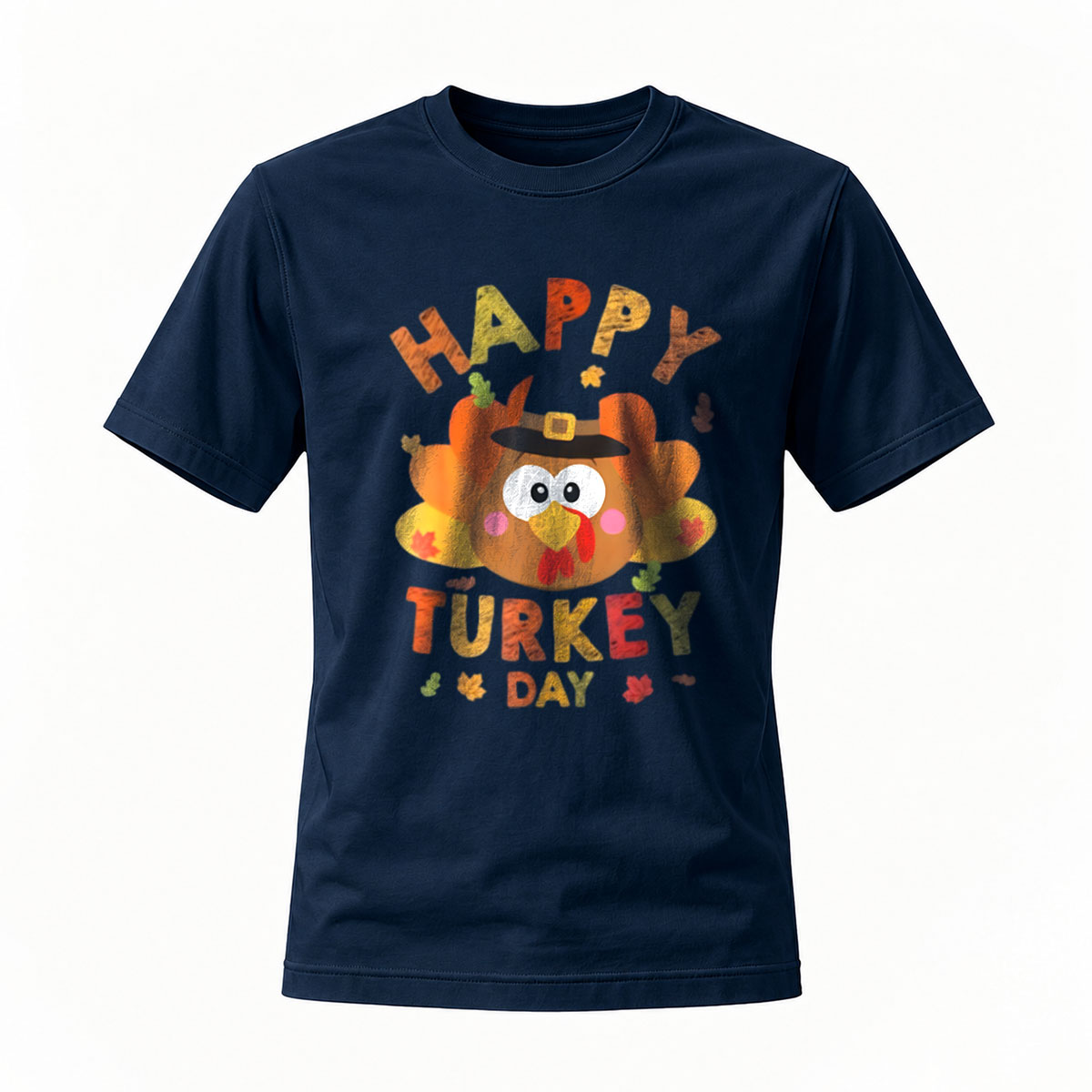 Happy Turkey Day Men's T-Shirt Thanksgiving Cartoon Turkey Design - Image 7