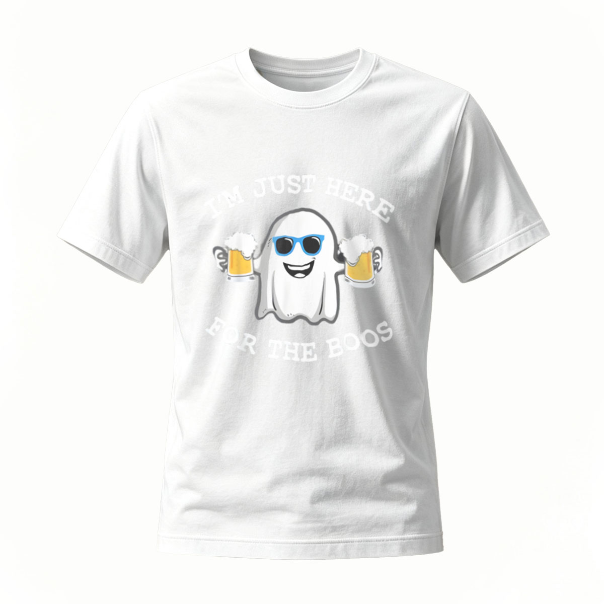 I'm Just Here For The Boos Ghost Beer Halloween T-Shirt - Image 2