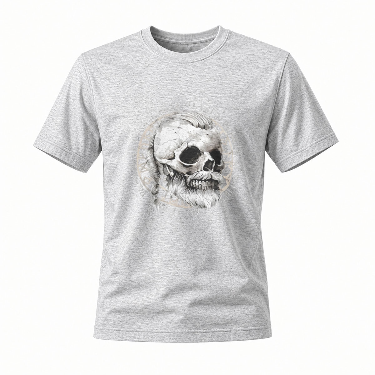 Black T-Shirt Skull Print See You In Valhalla Viking Design - Image 3
