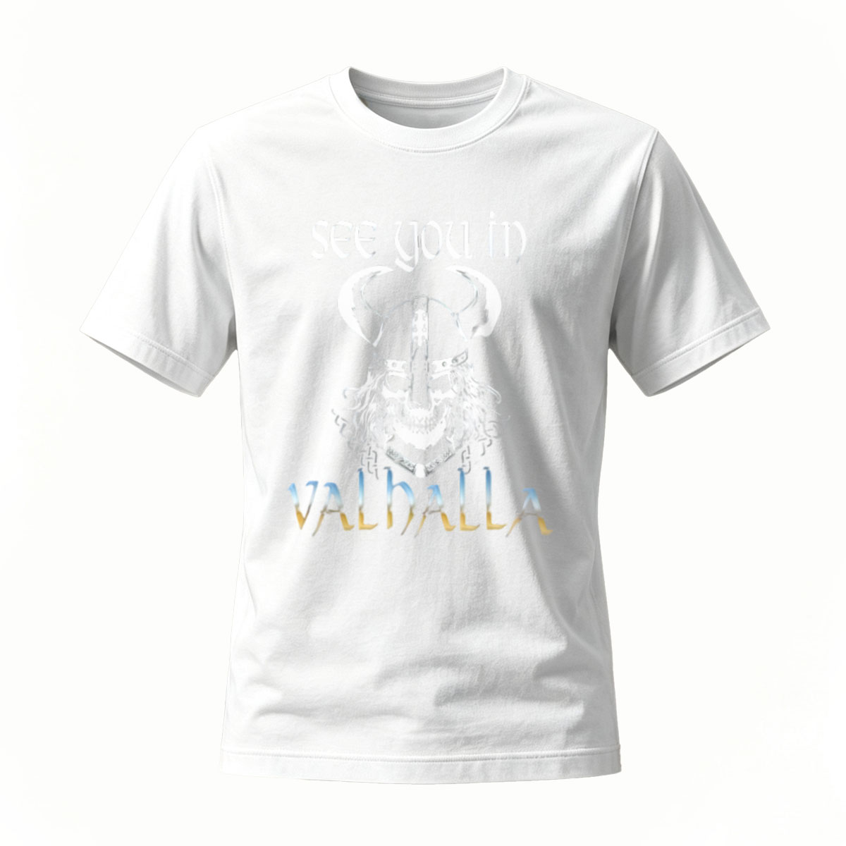 See You in Valhalla Viking Skull T-Shirt Men's Black - Image 2
