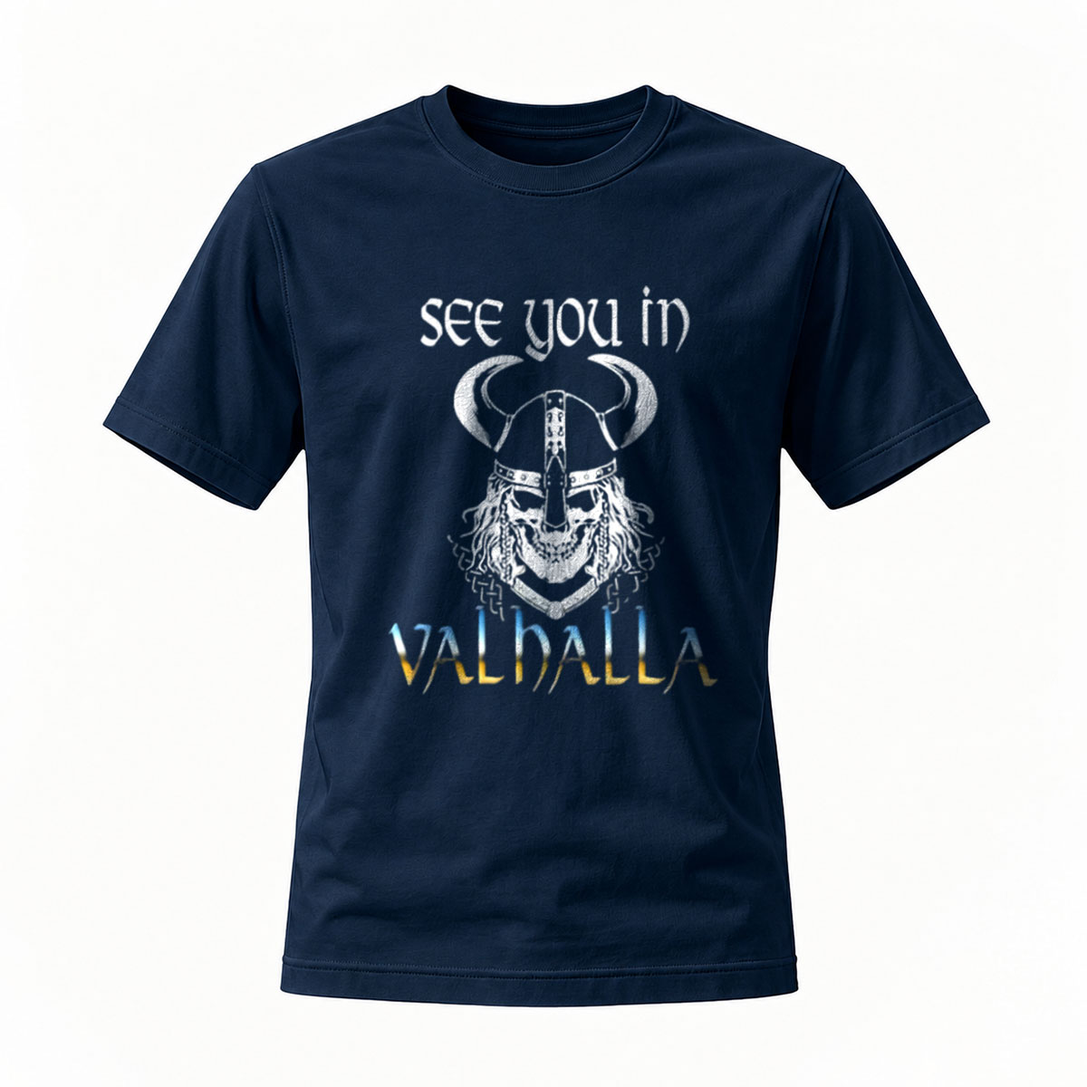 See You in Valhalla Viking Skull T-Shirt Men's Black - Image 7