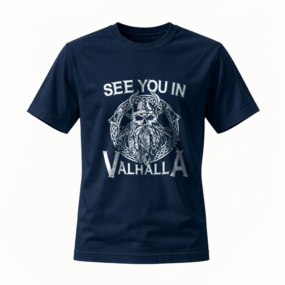See You in Valhalla Viking Skull T-Shirt Men's Black - Image 7