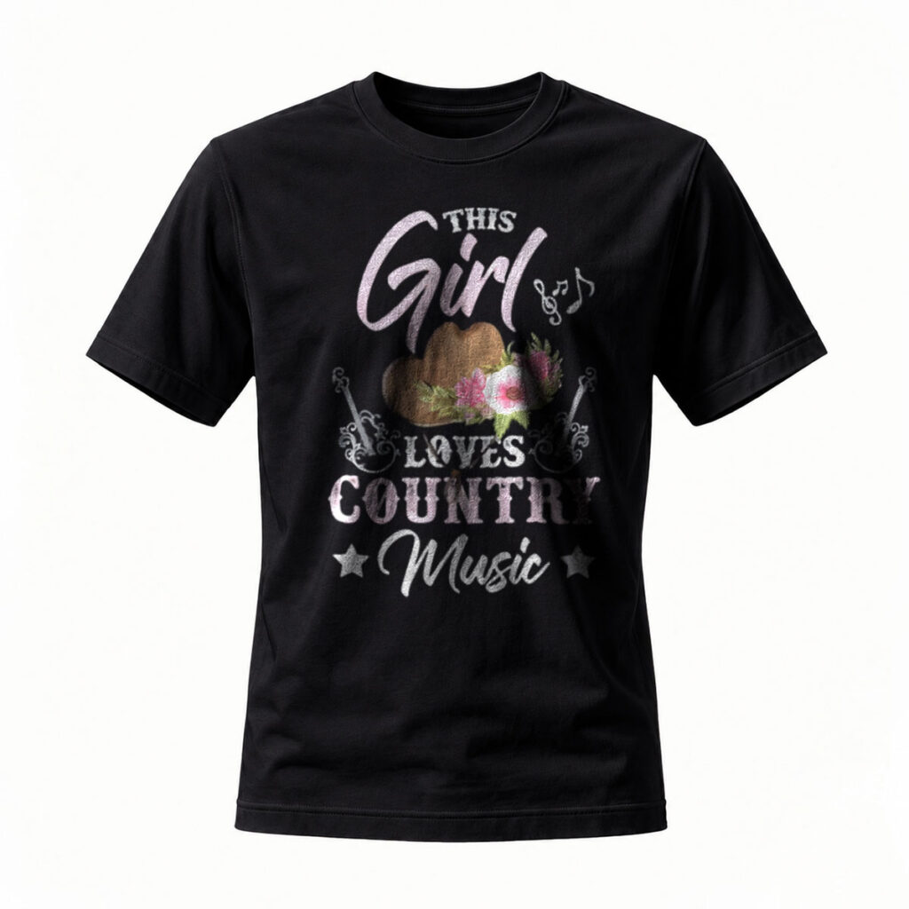 This Girl Loves Country Music T-Shirt Women's Casual Wear