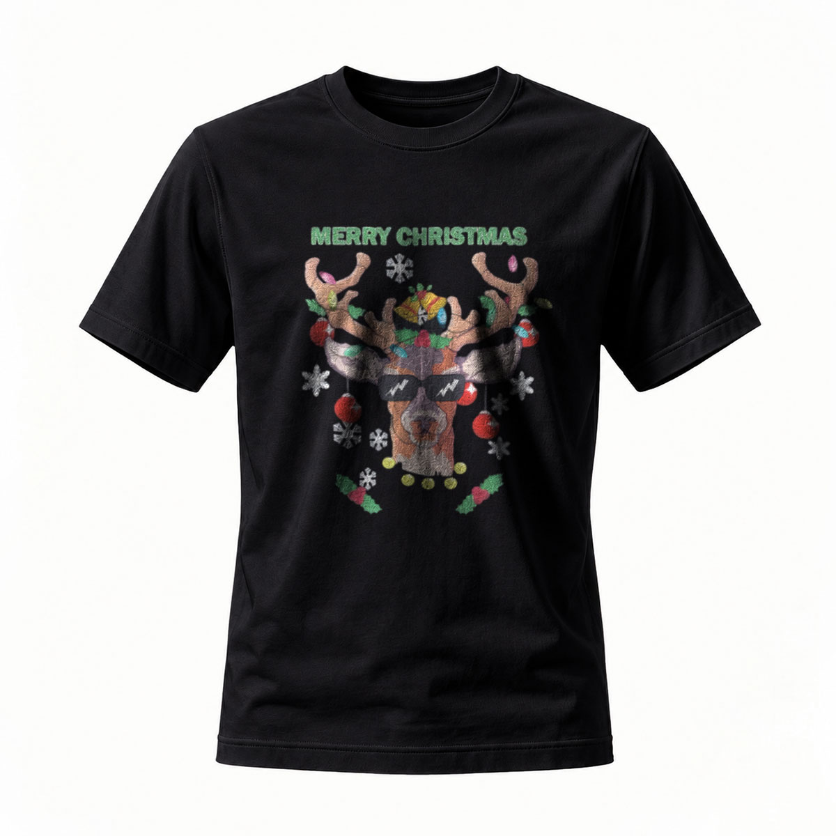 Merry Christmas Reindeer T-Shirt Men's Holiday Gift Apparel