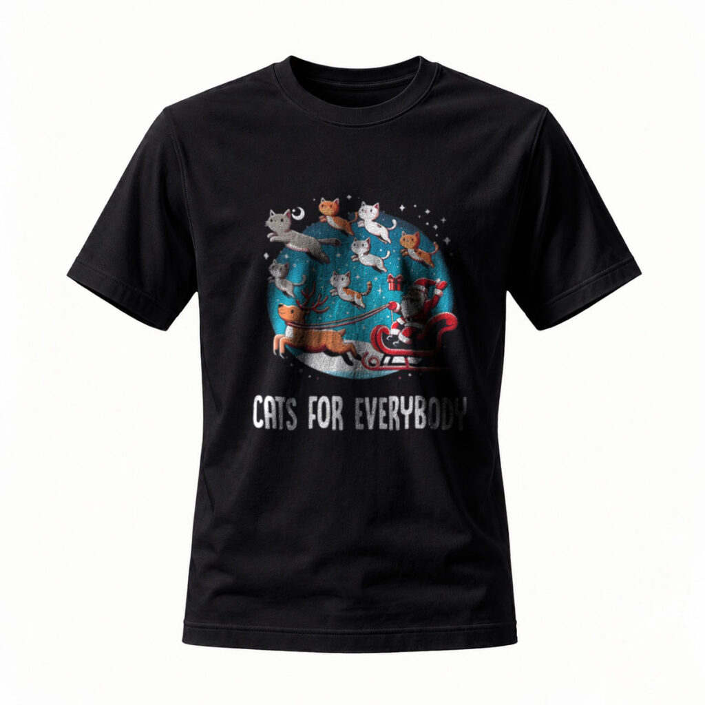 Cats For Everybody Christmas T-Shirt Men Women Holiday Gift