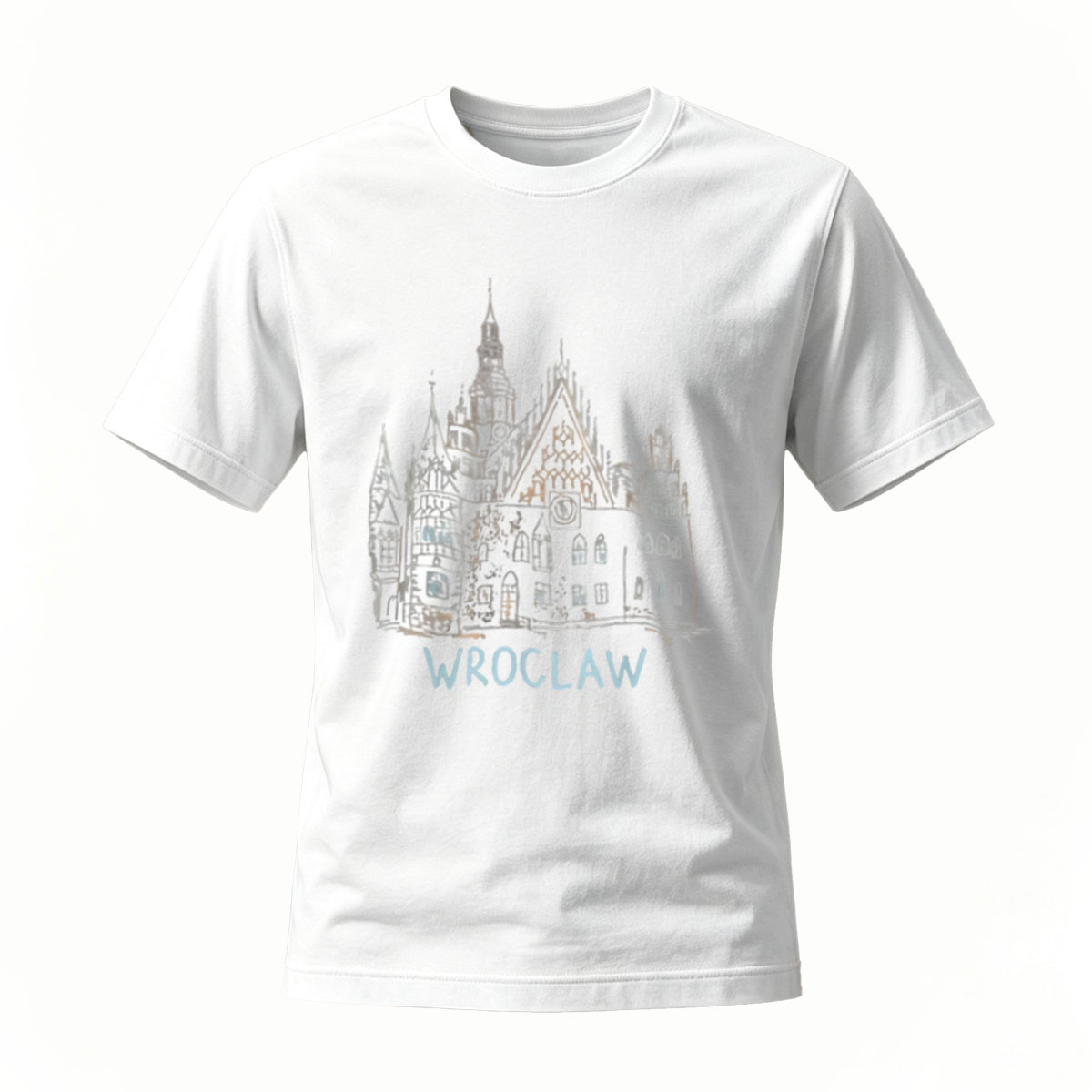 Wroclaw Cathedral Print T-Shirt Men's Women's Casual Wear Gift - Image 2