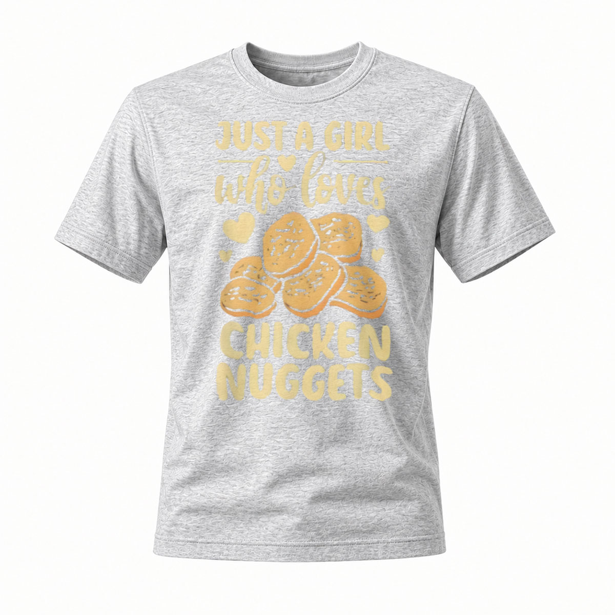 Just a Girl Who Loves Chicken Nuggets T-Shirt Women's Casual Fun Food Lover Shirt - Image 3
