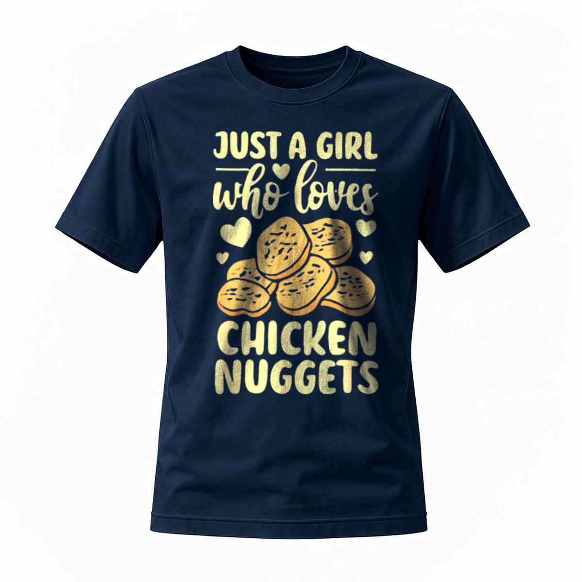 Just a Girl Who Loves Chicken Nuggets T-Shirt Women's Casual Fun Food Lover Shirt - Image 7