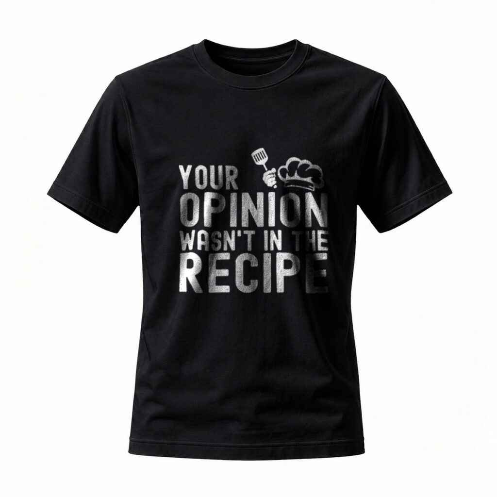 Your Opinion Wasnt In The Recipe T-Shirt Men Women Funny Cooking Gift