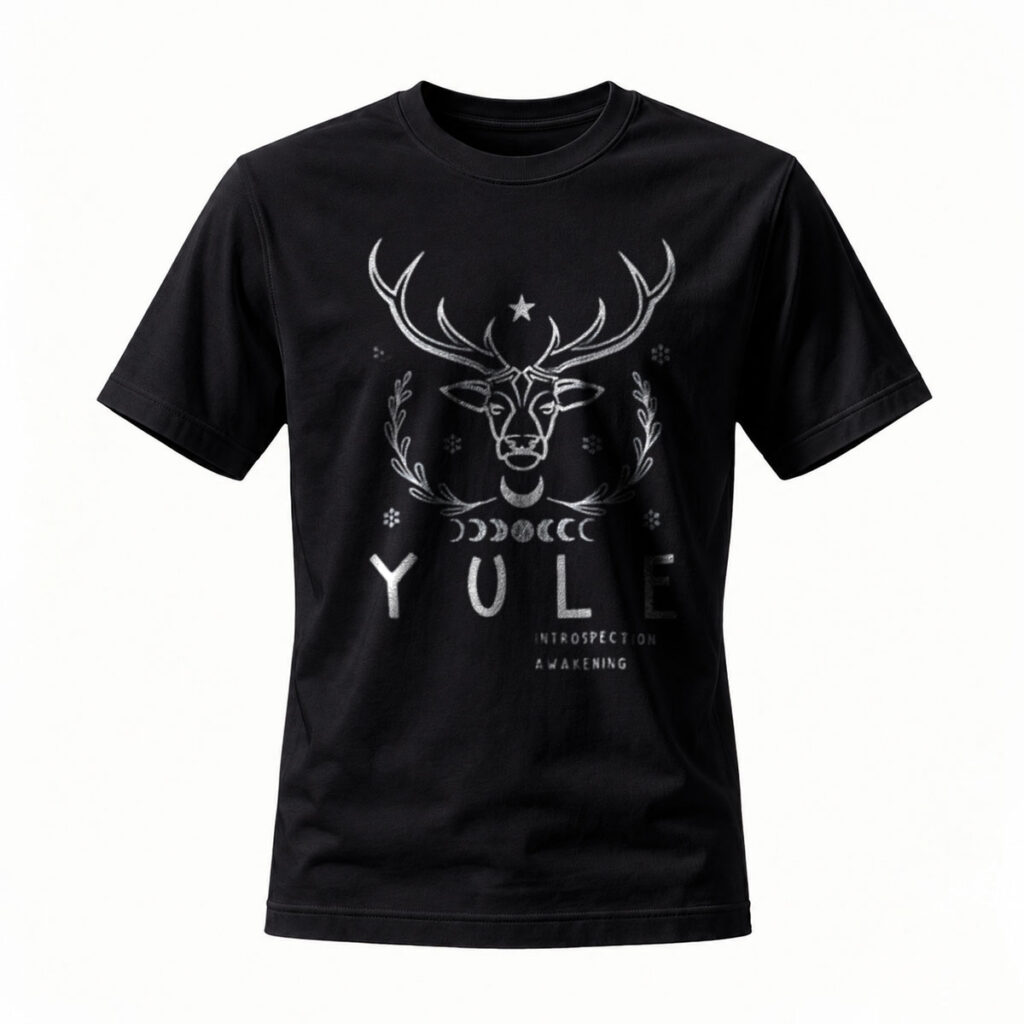Yule Deer Print T-Shirt Men's Holiday Gift Fashion Top