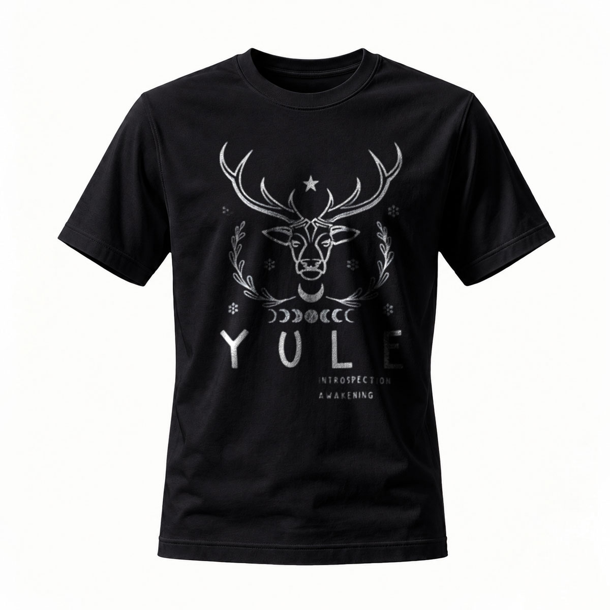 Yule Deer Print T-Shirt Men's Holiday Gift Fashion Top
