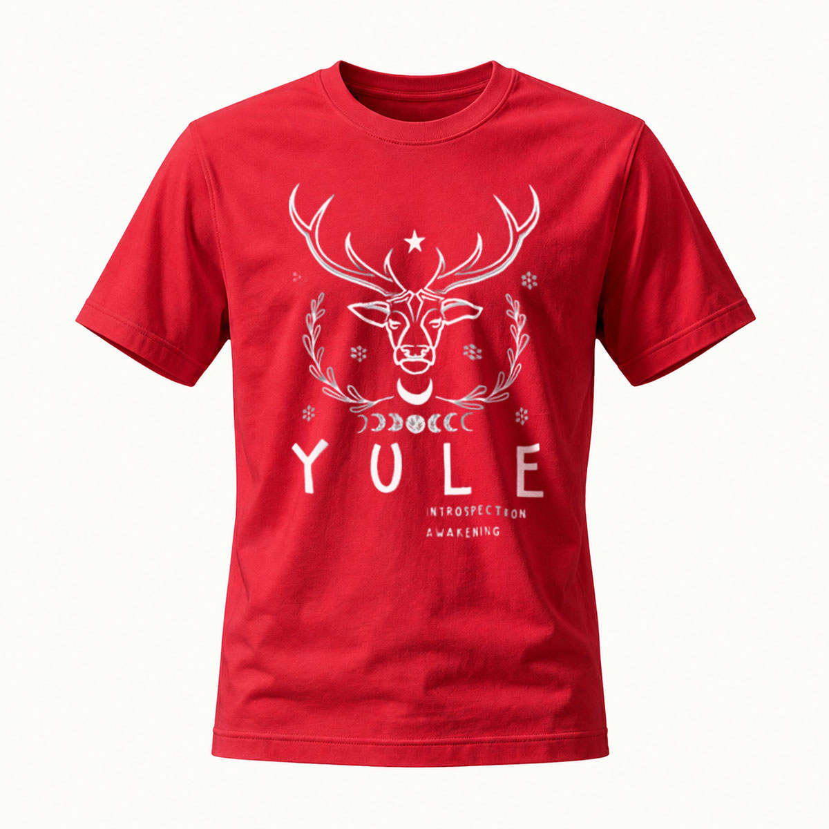 Yule Deer Print T-Shirt Men's Holiday Gift Fashion Top - Image 5