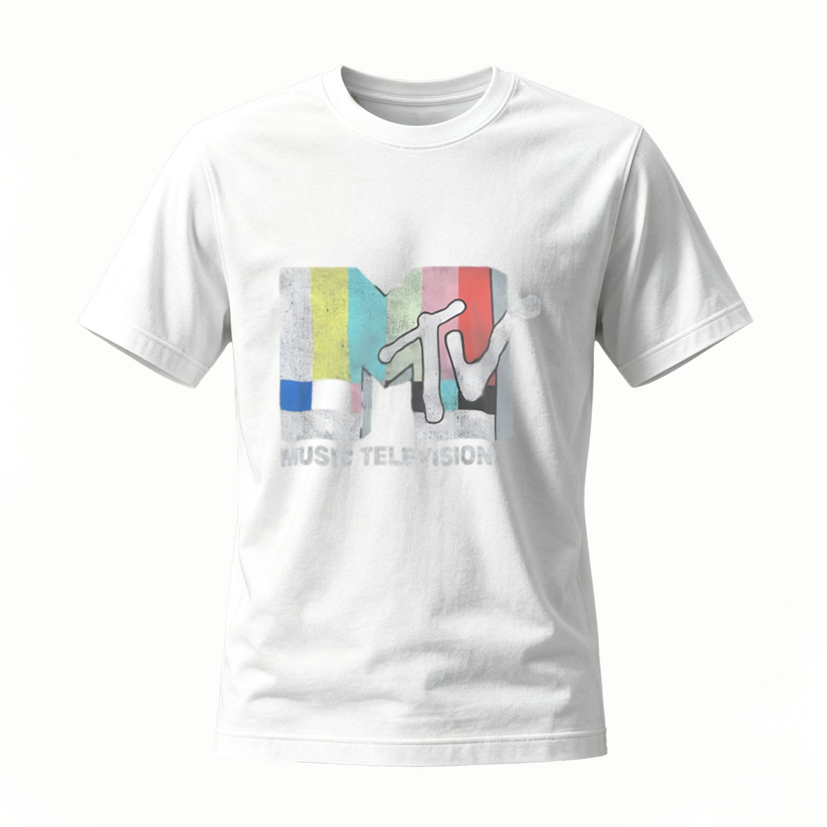 MTV Logo T-Shirt Men's Black Music Television Print Casual Wear - Image 2