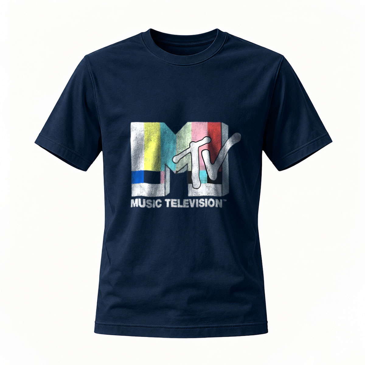 MTV Logo T-Shirt Men's Black Music Television Print Casual Wear - Image 7