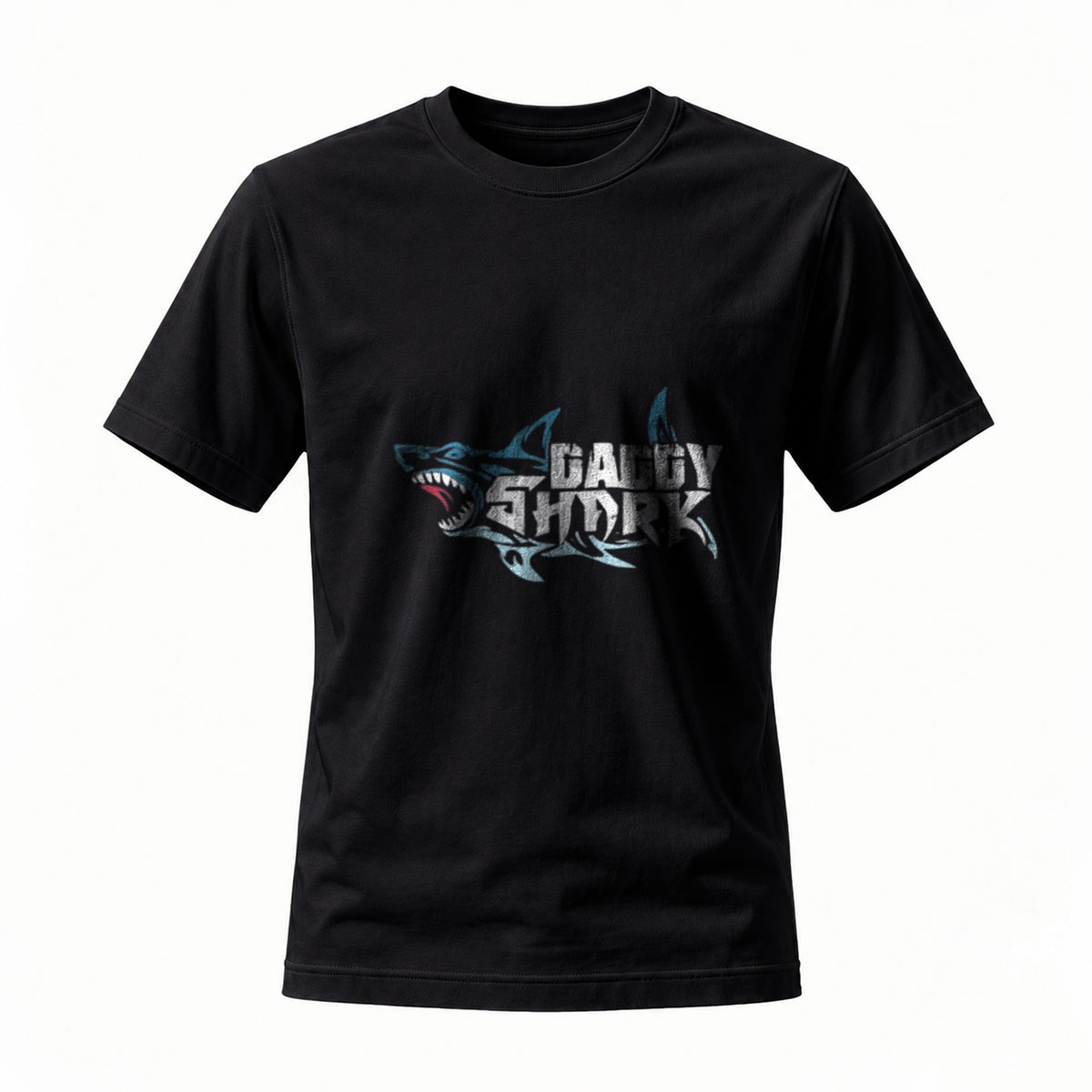 Gangster Shark Logo T-Shirt Men's Black Graphic Tee