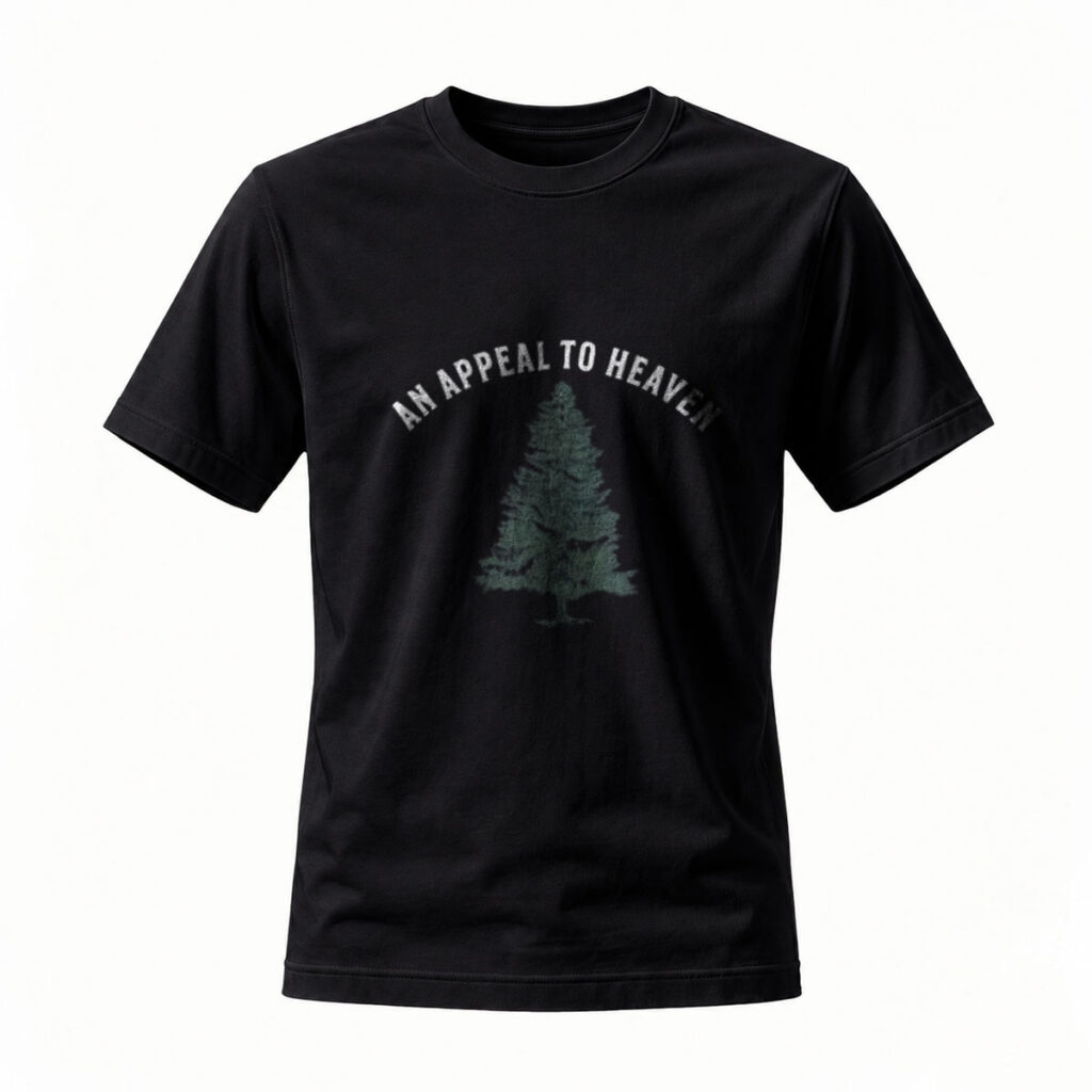 An Appeal to Heaven Tree Graphic T-Shirt Men's Black Casual Wear