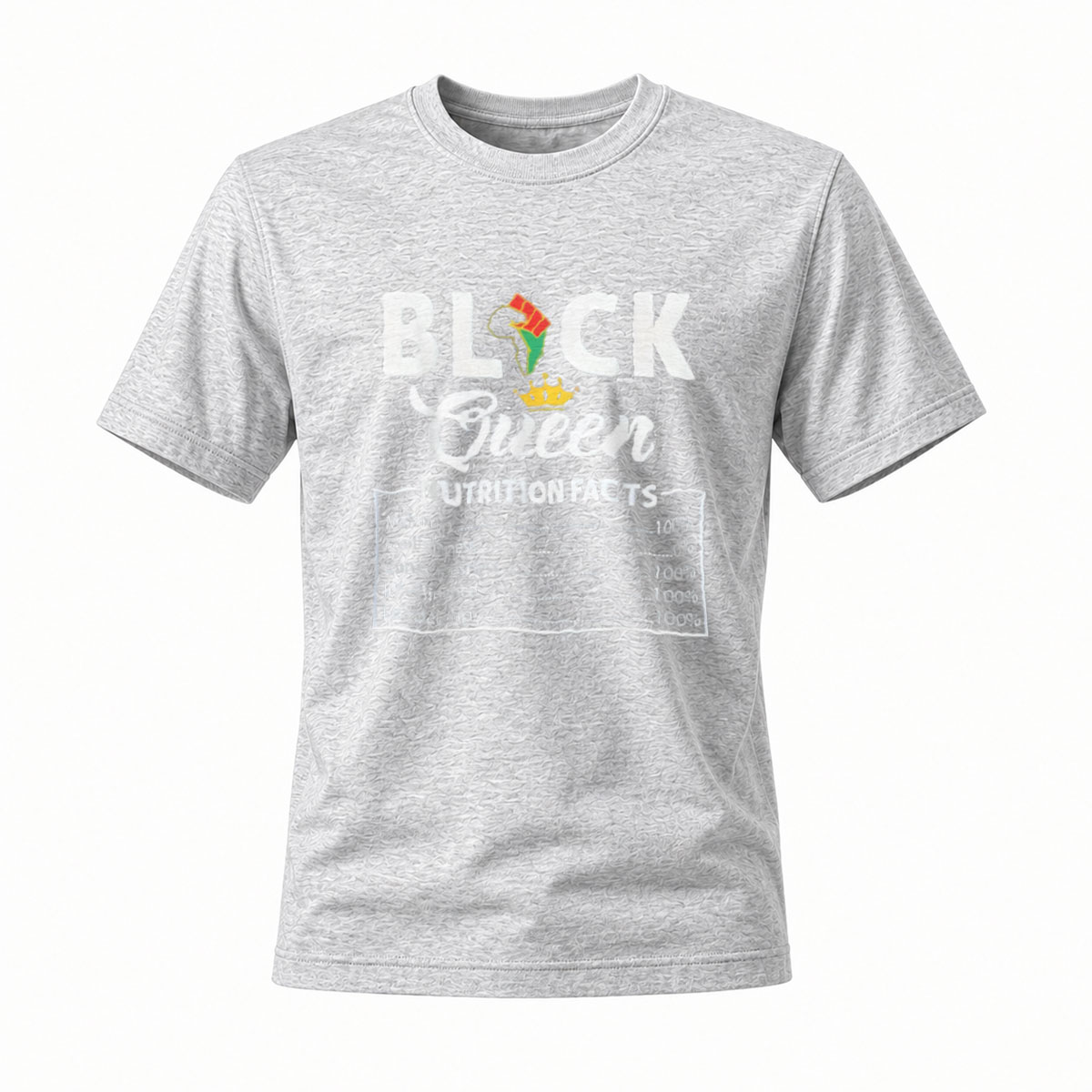 Black Queen Nutrition Facts T-Shirt for Women and Men - Image 3