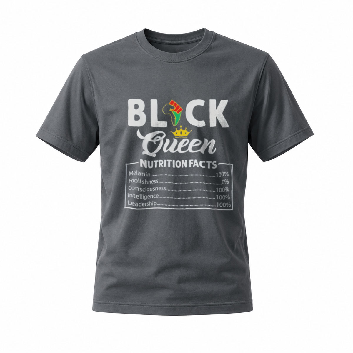 Black Queen Nutrition Facts T-Shirt for Women and Men - Image 6