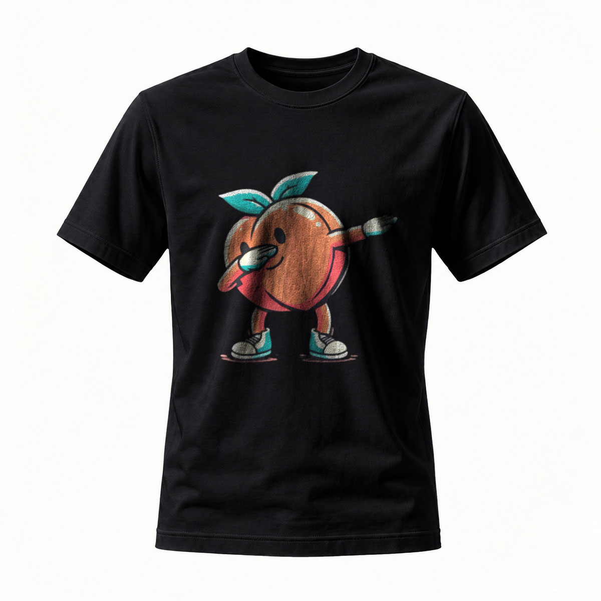 Dancing Peach Fruit T-Shirt Men's Casual Fun Graphic Tee