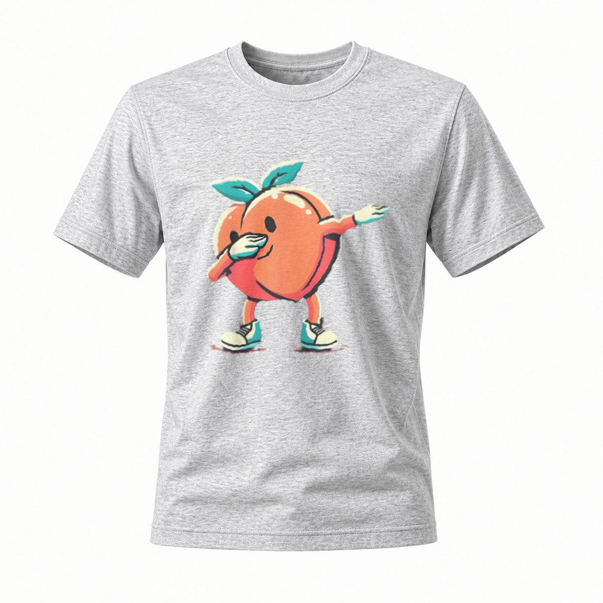 Dancing Peach Fruit T-Shirt Men's Casual Fun Graphic Tee - Image 3