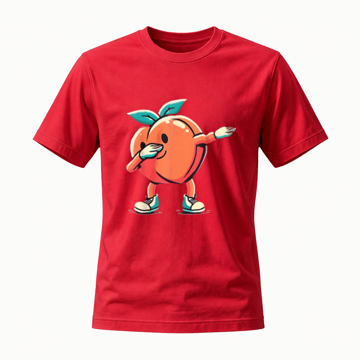 Dancing Peach Fruit T-Shirt Men's Casual Fun Graphic Tee - Image 5