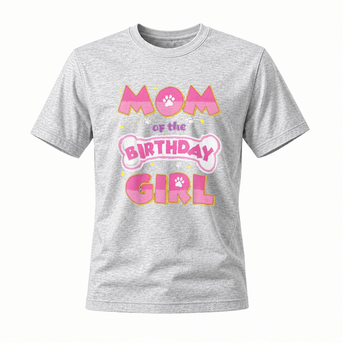 Mom of the Birthday Girl Dog Paw Print T-Shirt for Women - Image 3