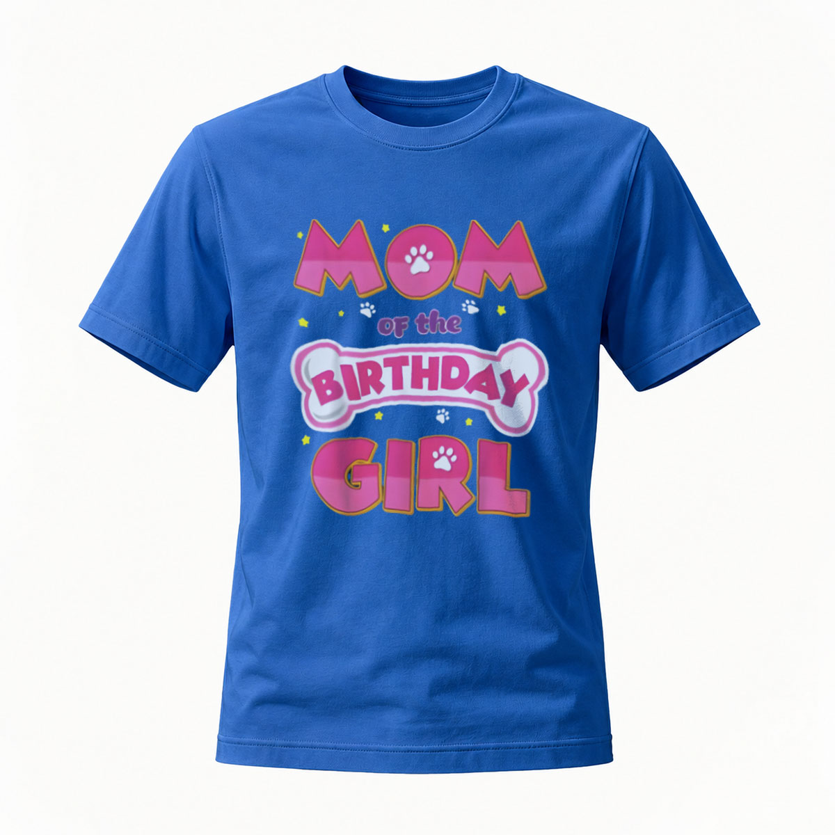 Mom of the Birthday Girl Dog Paw Print T-Shirt for Women - Image 4