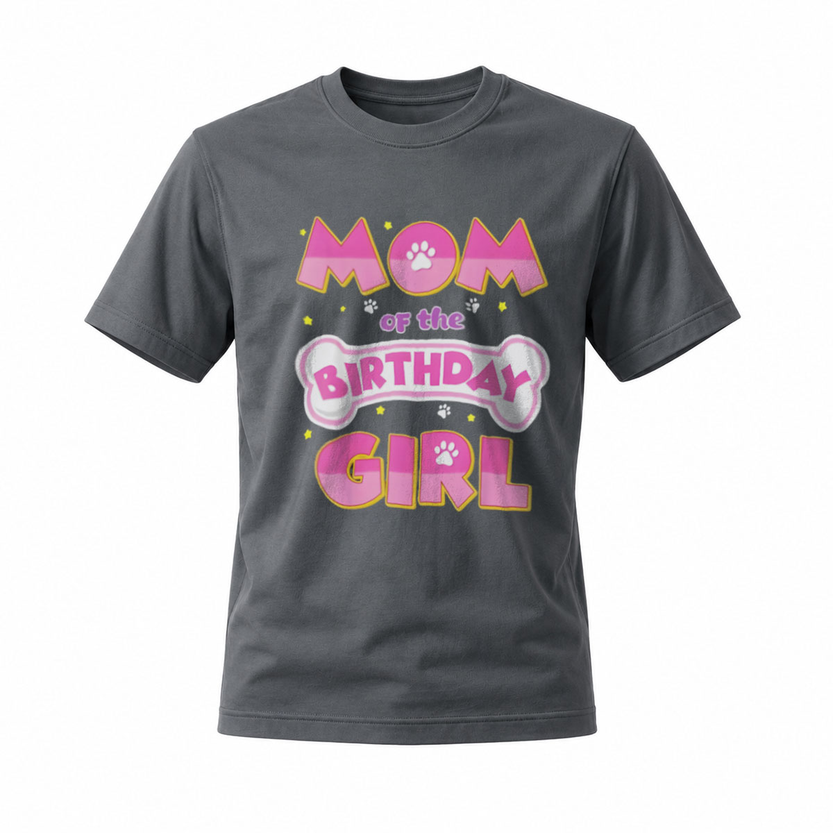 Mom of the Birthday Girl Dog Paw Print T-Shirt for Women - Image 6